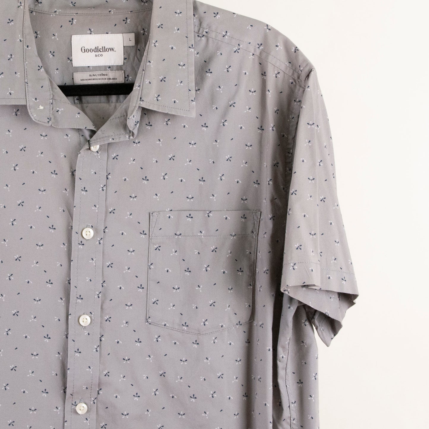 Camisa estampada gris (L) Goodfellow