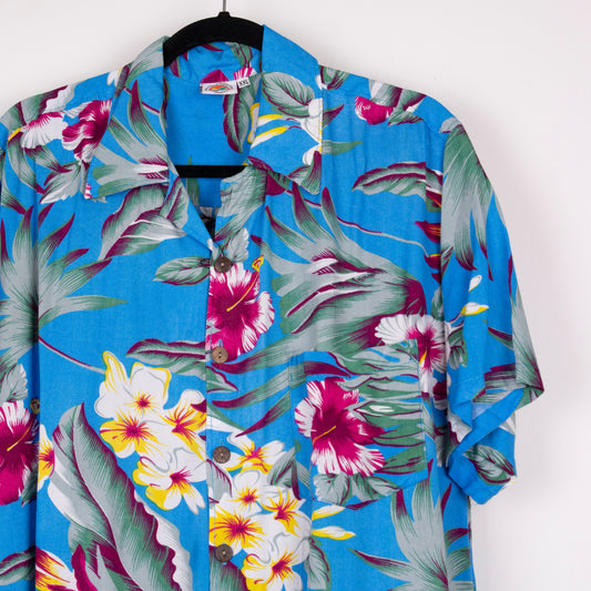 Camisa hawaiana azul (2XL) Makai Beach