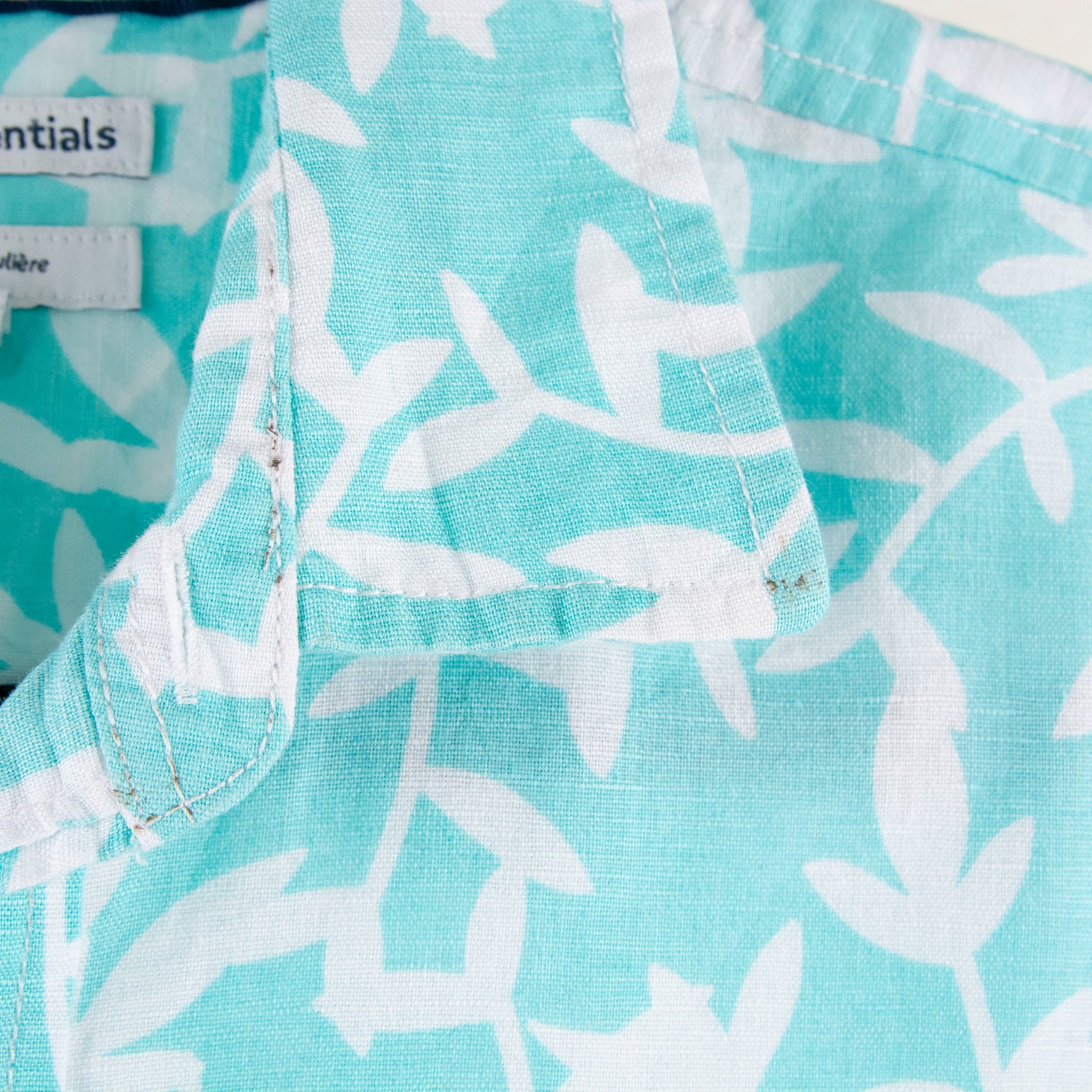 Camisa estampada azul (XS) Amazon essentials