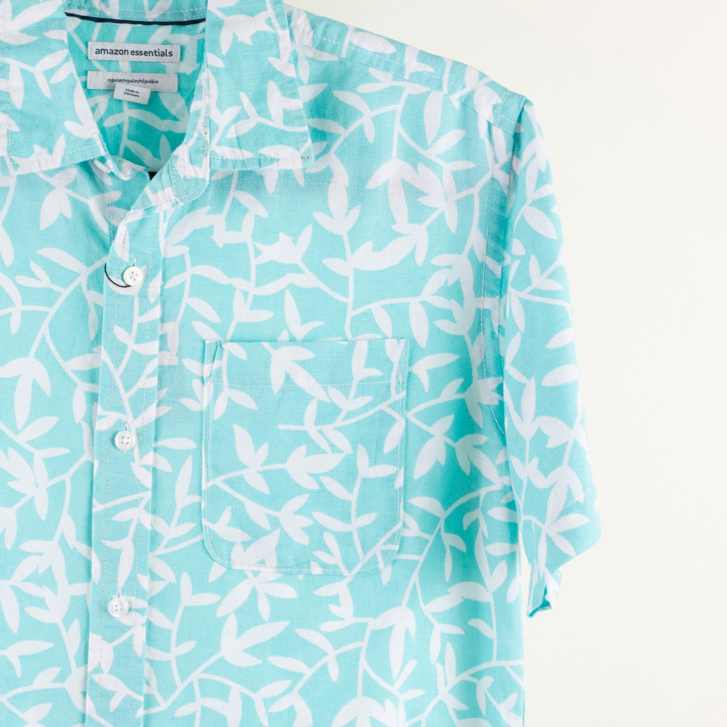 Camisa estampada azul (XS) Amazon essentials