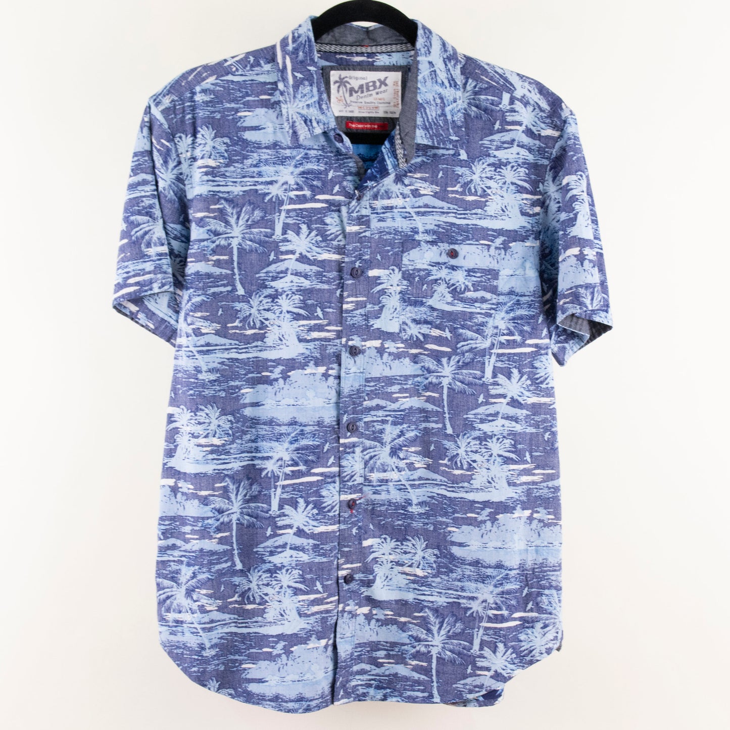 Camisa hawaiana azul (M) MBX Denim Wear