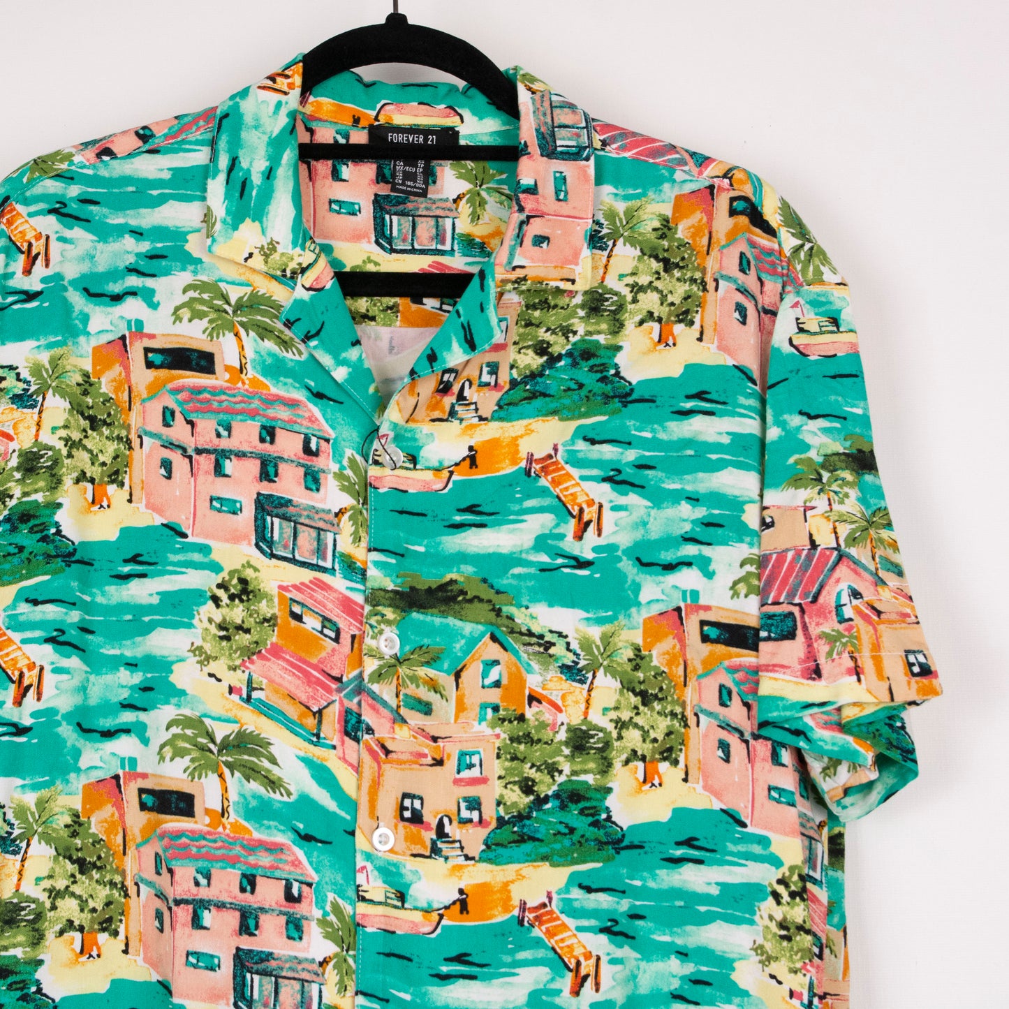 Camisa hawaiana verde (XS) Forever