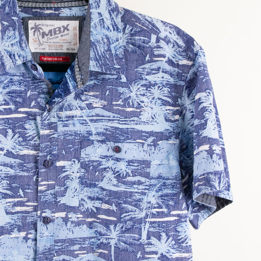 Camisa hawaiana azul (M) MBX Denim Wear