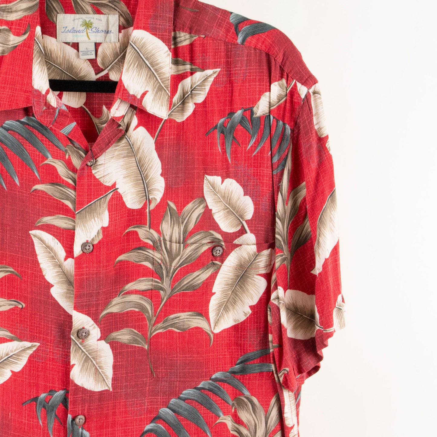 Camisa hawaiana rojo (L) Island Shores