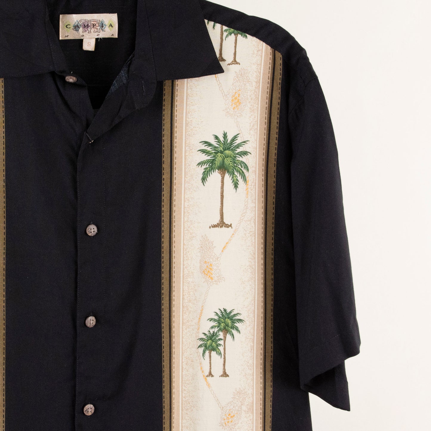 Camisa hawaiana negro (S) Campia