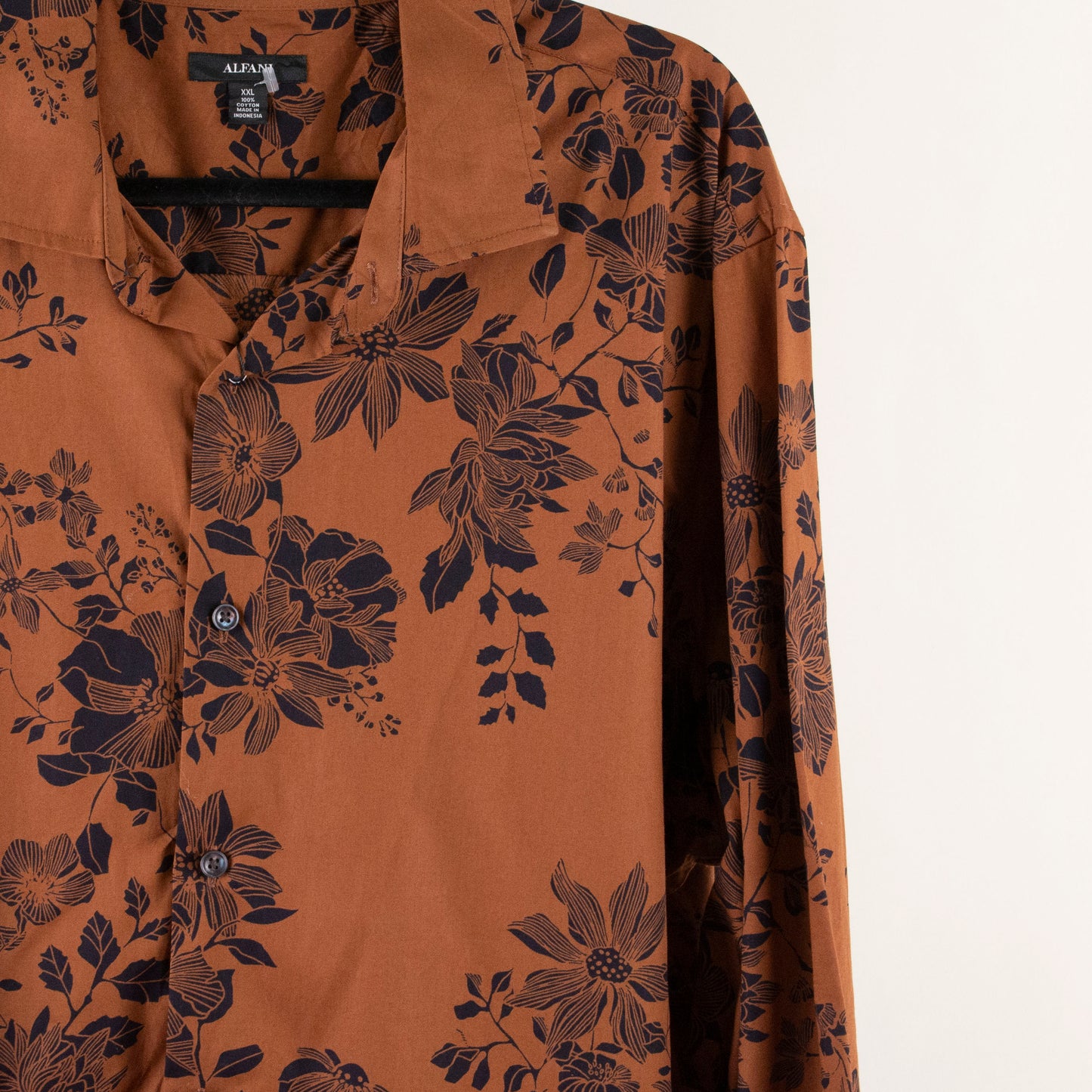 Camisa estampada marrón (2XL) Alfani