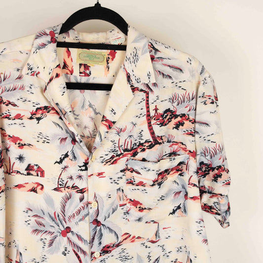 Camisa hawaiana beige (S) French Connection