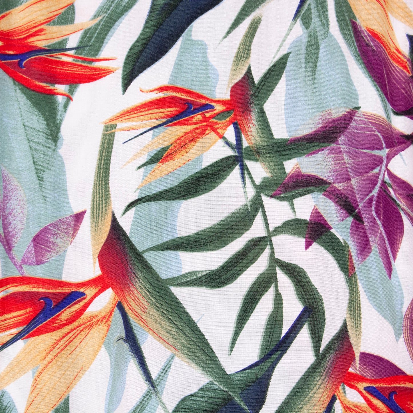Camisa hawaiana manga corta paraíso blanco