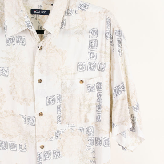 Camisa estampada beige (L) Puritan