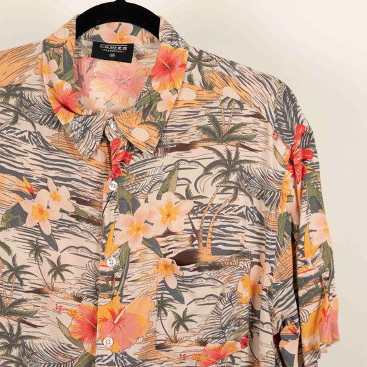 Camisa Hawaiana Naranja (M) Lowes