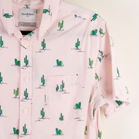 Camisa estampada rosa (M) Goodfellow