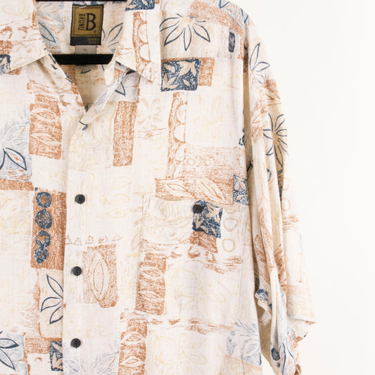 Camisa estampada beige (XL) Bruno