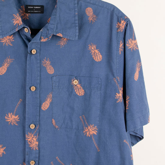 Camisa estampada azul (L) Ocean current
