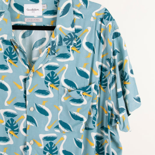 Camisa estampada azul (2XL) Goodfellow