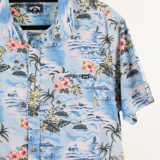 Camisa hawaiana azul (L) Billabong