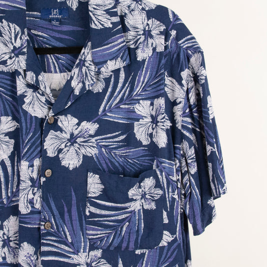Camisa hawaiana azul marino (L) George
