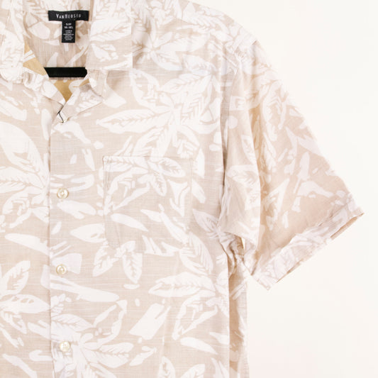 Camisa hawaiana beige (S) Van Heusen