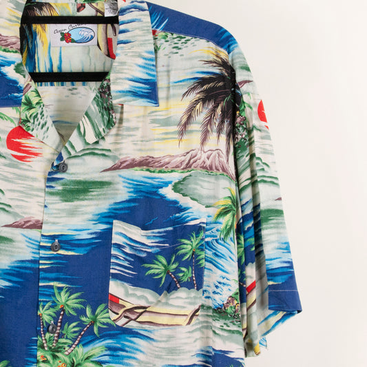 Camisa hawaiana azul (XL) Ocean Current
