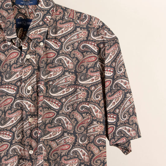 Camisa estampada verde (M) Alan Flusser