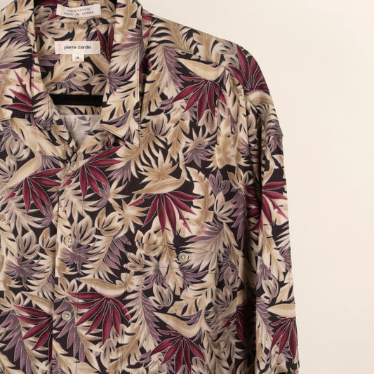 Camisa hawaiana marron (XL) Pierre Cardin