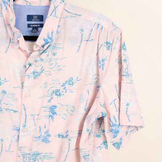Camisa hawaiana rosa (XL) George