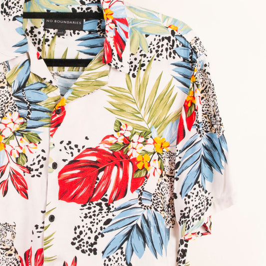Camisa hawaiana blanco (S) No Boundaries
