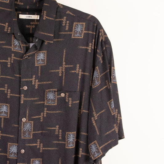 Camisa hawaiana negro (M) Moda campia moda