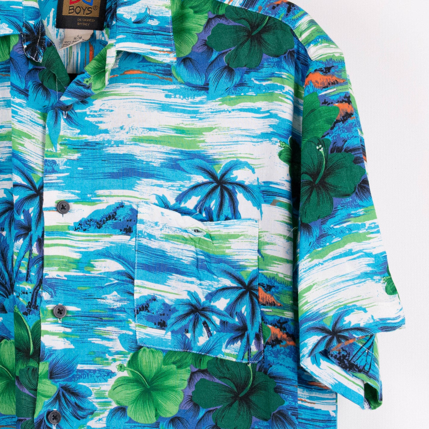 Camisa hawaiana azul (S) Bruno Boys