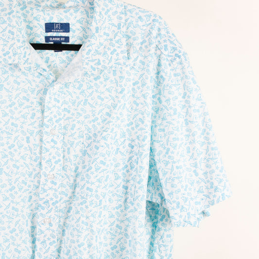Camisa estampada azul (2XL) George
