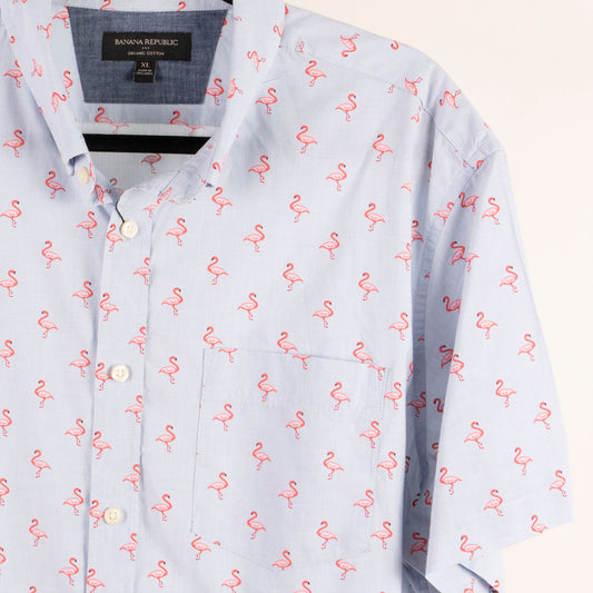 Camisa estampada azul (XL) Banana republic