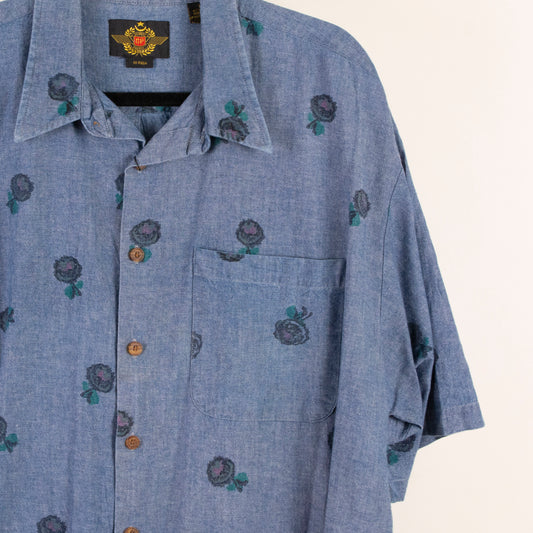 Camisa estampada zul (XL) Global CP