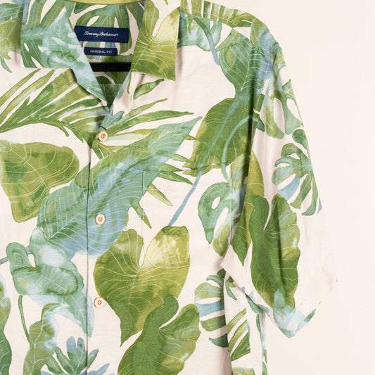 Camisa hawaiana beige (M) Tommy Bahama