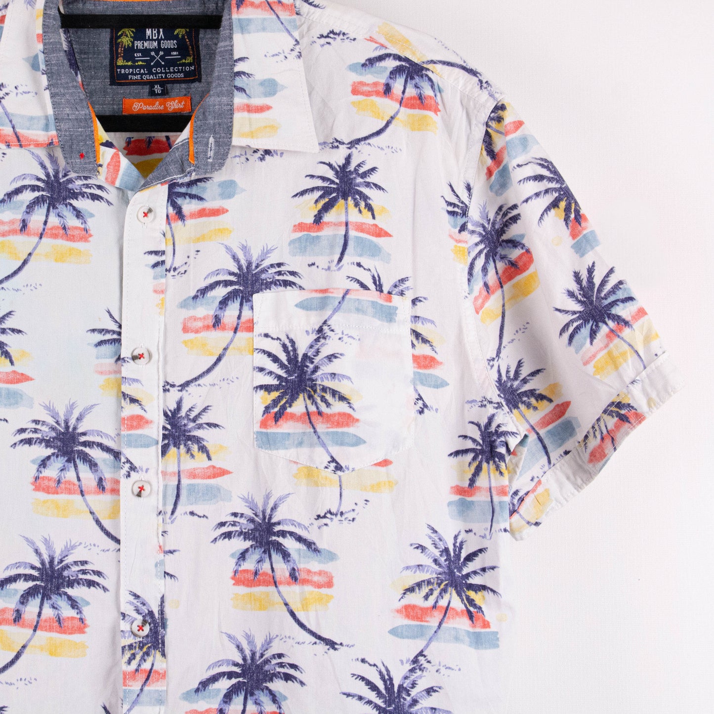 Camisa hawaiana blanca (XL) MBX