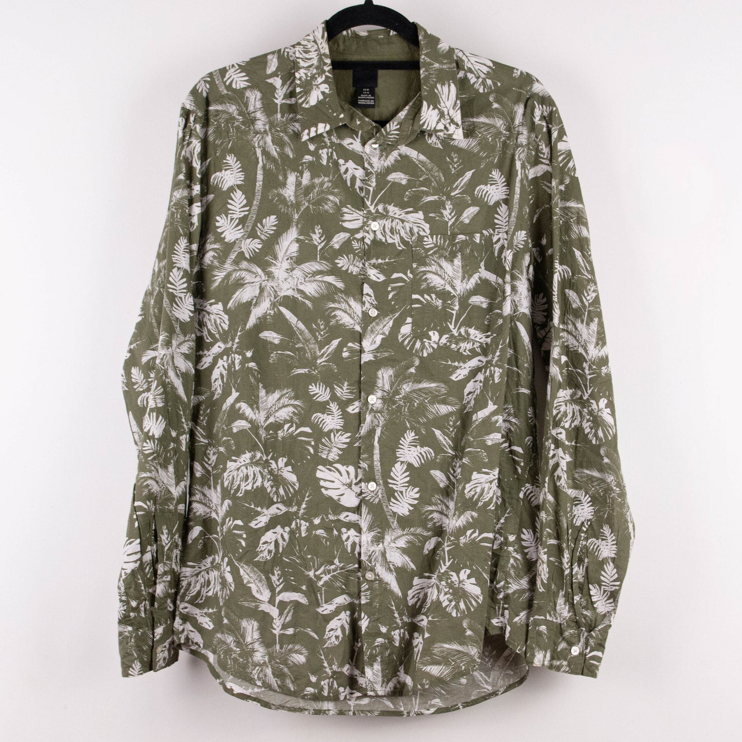 Camisa hawaiana verde (M) H&M