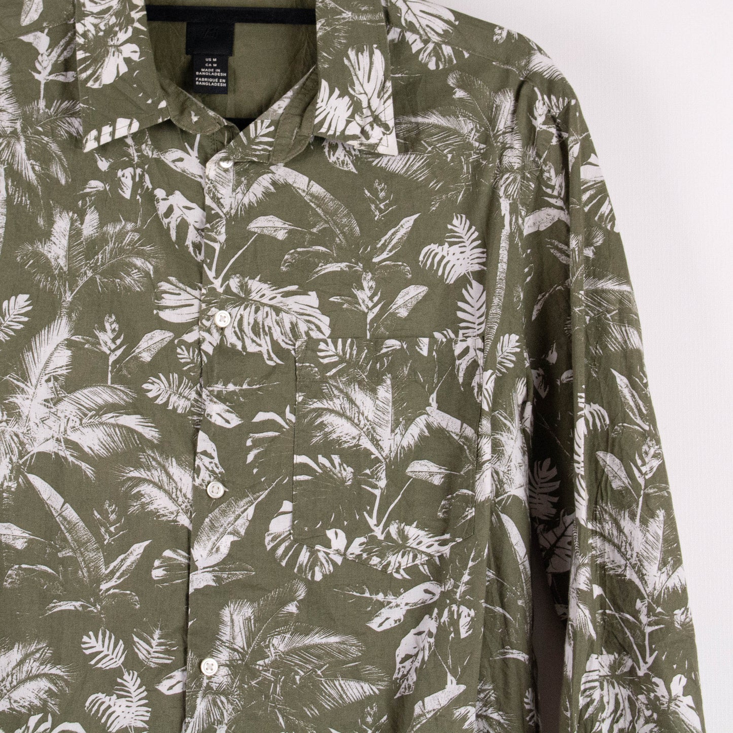 Camisa hawaiana verde (M) H&M