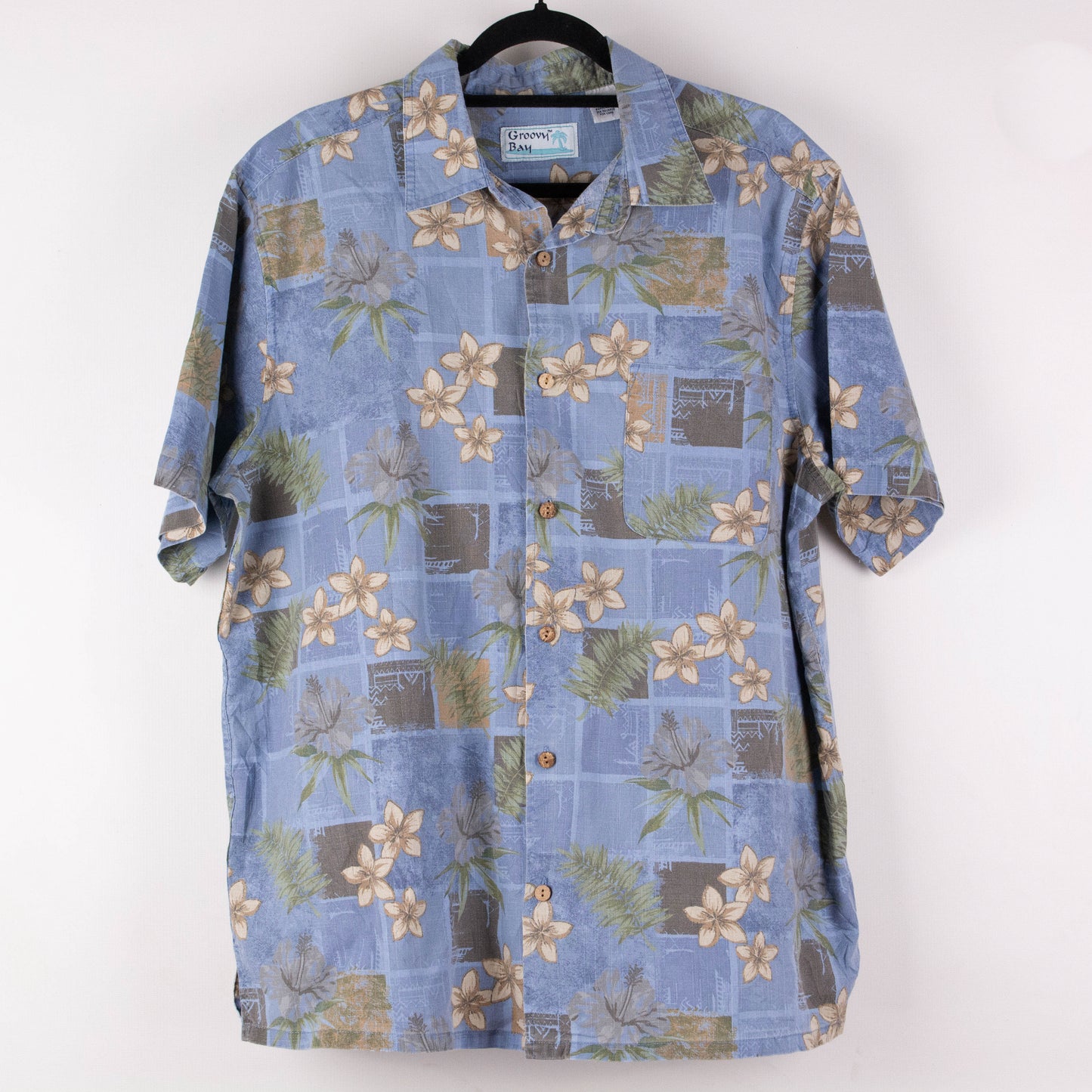Camisa hawaiana azul (L) Groovy Bay