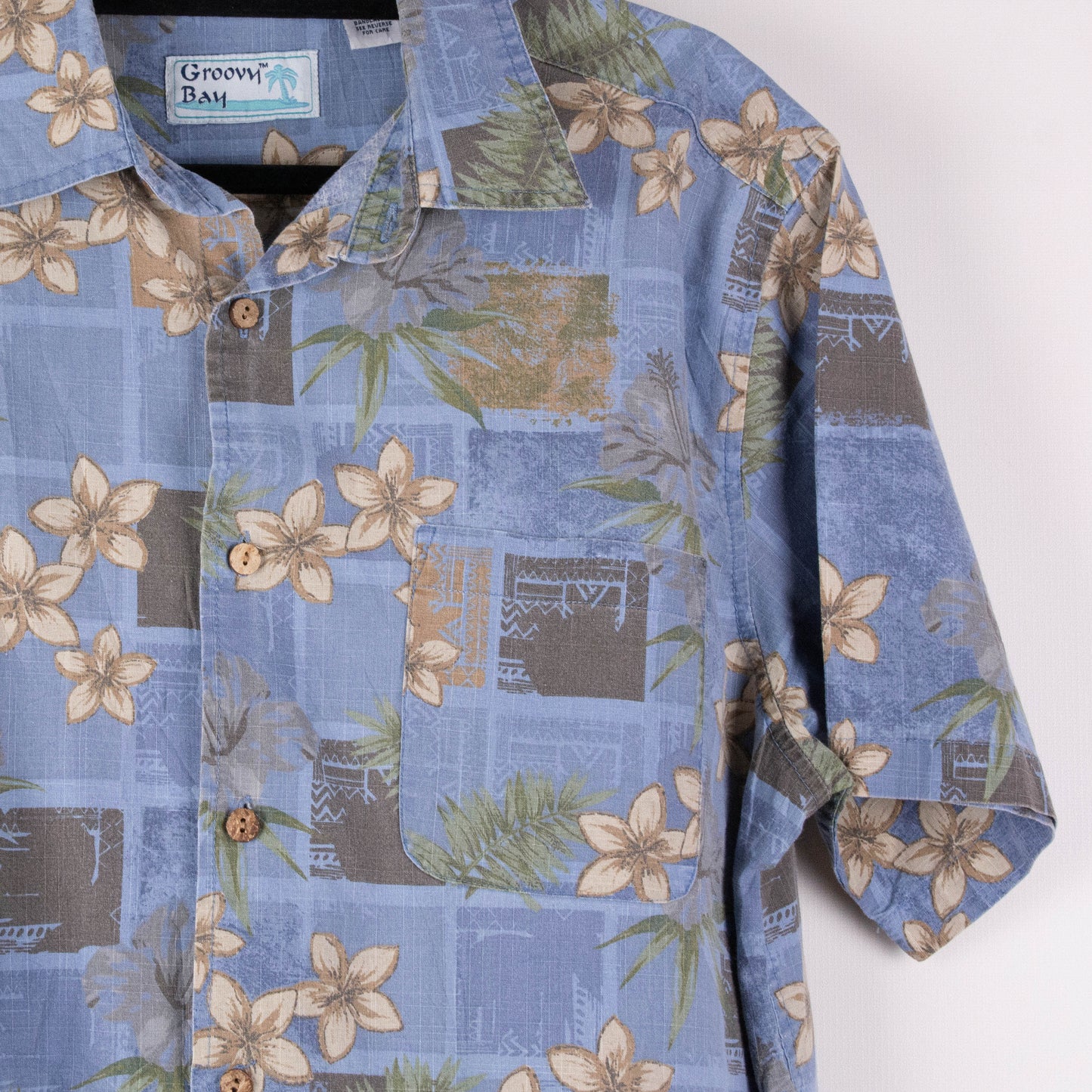 Camisa hawaiana azul (L) Groovy Bay