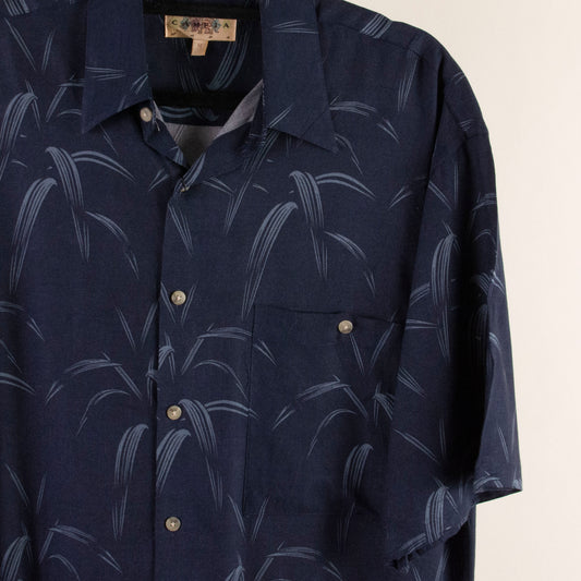 Camisa estampada azul marino (M) Campia