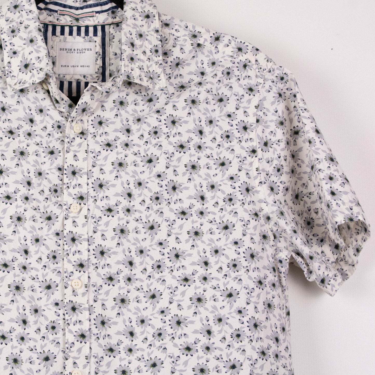 Camisa estampada blanca (M) Denim&Flower