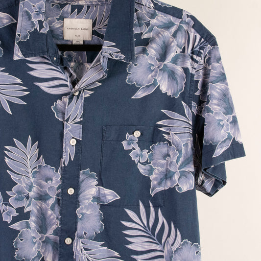 Camisa hawaiana azul (L) American Eagle