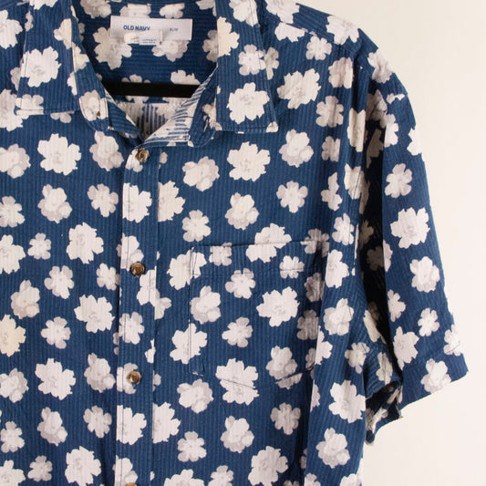 Camisa estampada azul (XL) Old Navy