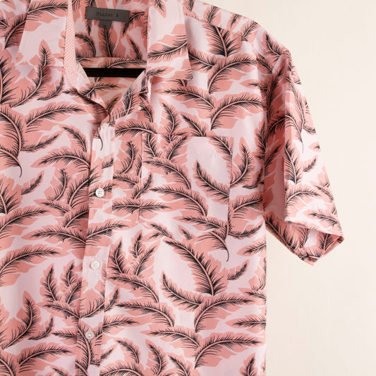 Camisa hawaiana rosa (M) Planet B