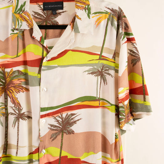 Camisa hawaiana beige (L) No Boundaries