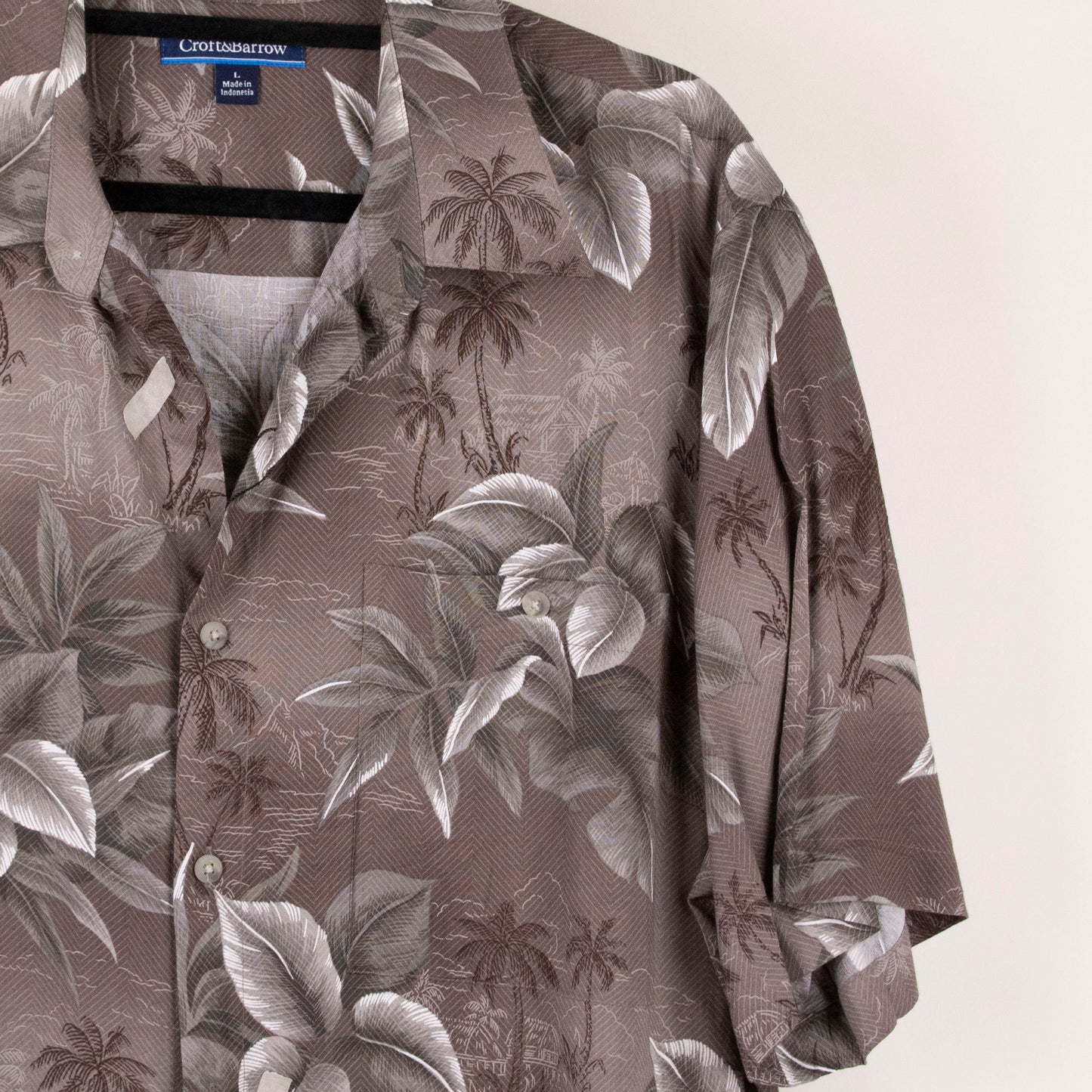 Camisa hawaiana café (L) Croft&Barrow