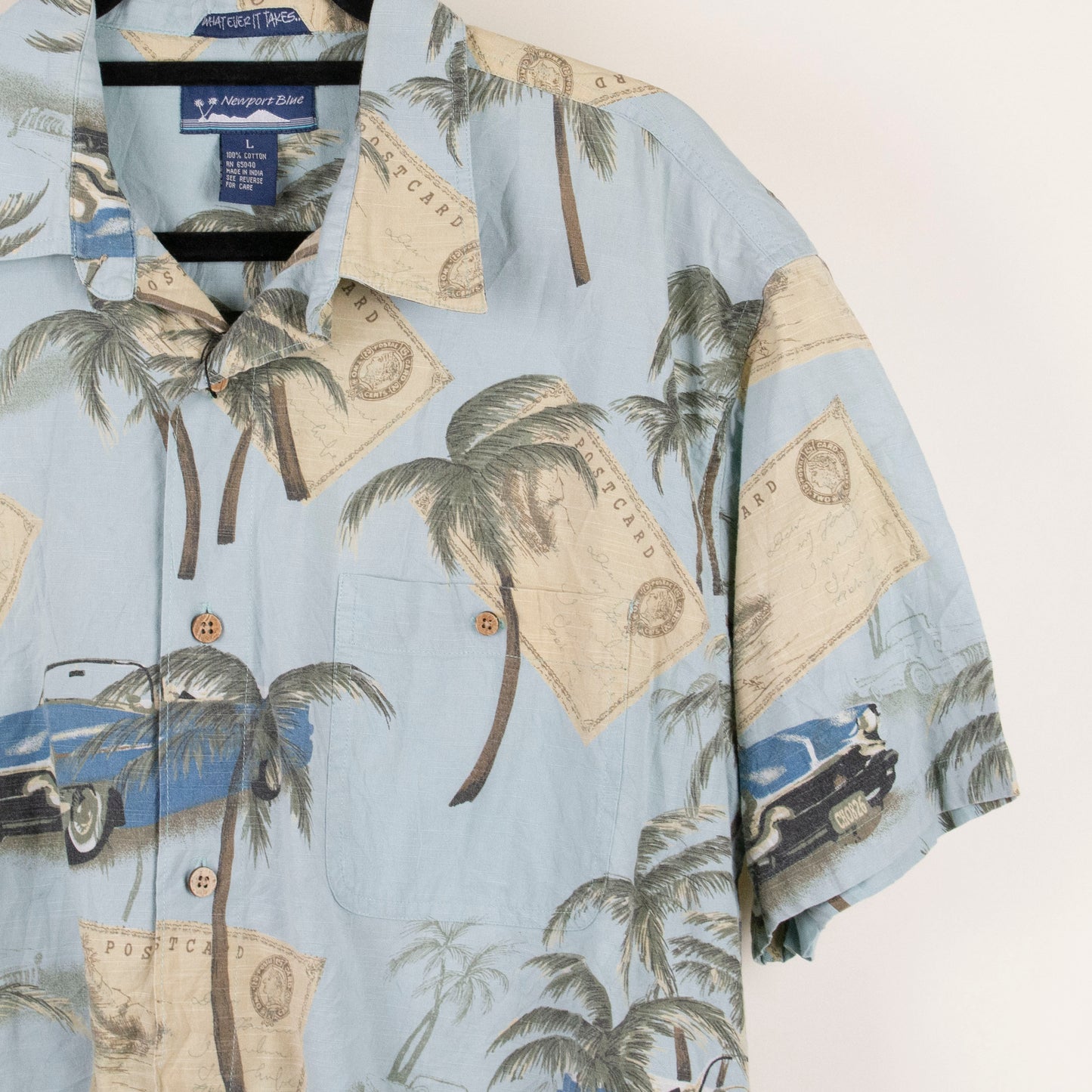 Camisa hawaiana azul (L) Newport Blue