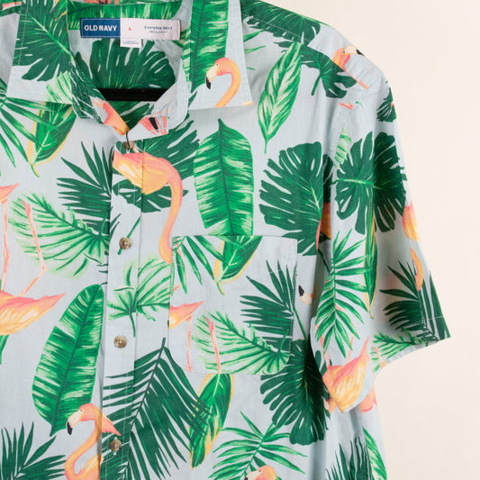 Camisa hawaiana azul (L) Old Navy