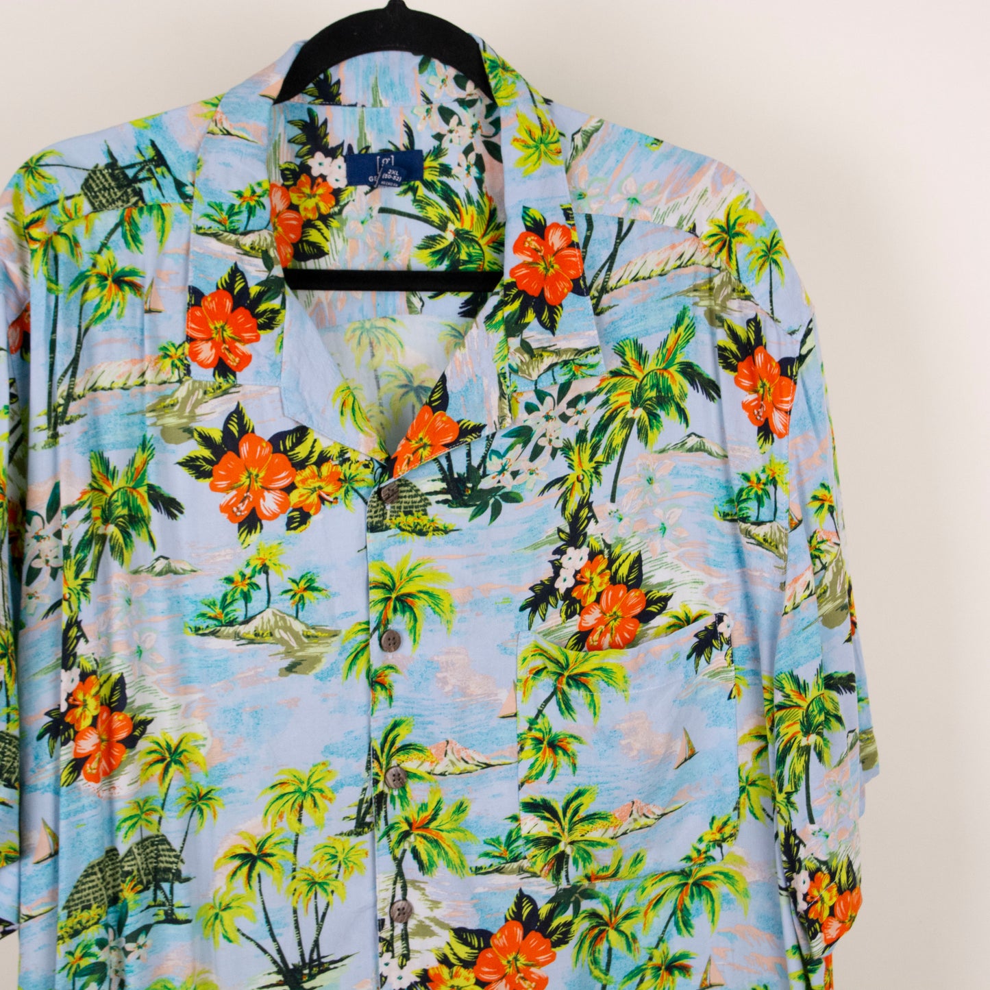 Camisa hawaiana azul (2XL) George