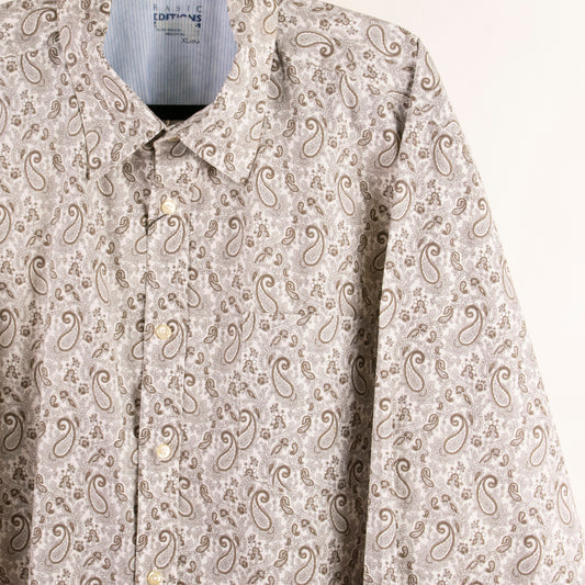 Camisa estampada beige (XL) Basic Editions