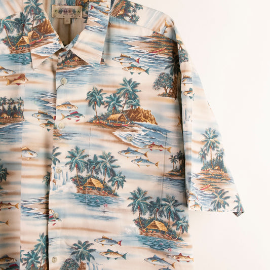 Camisa hawaiana beige (XL) Campia