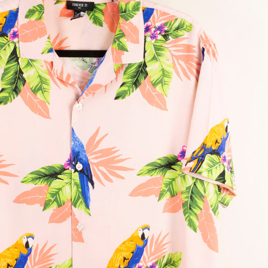 Camisa hawaiana rosa (M) Forever 21